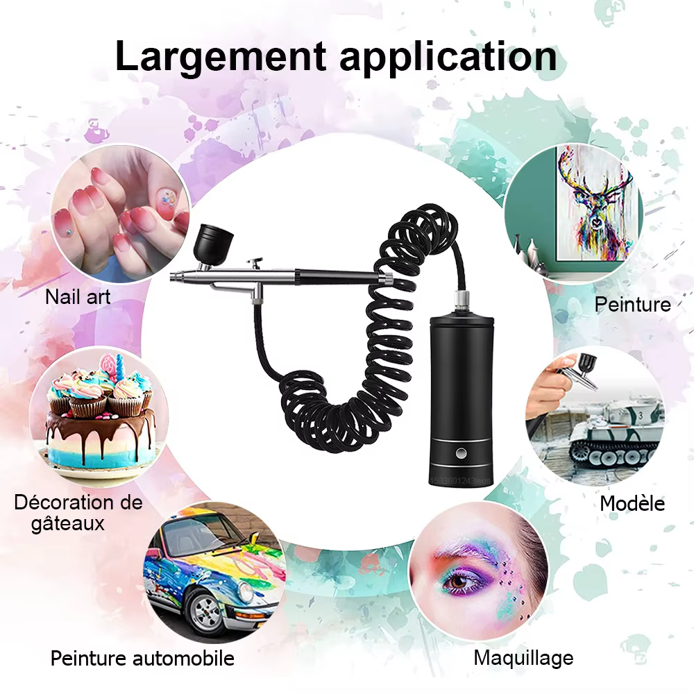 Aérographe ongles avec compresseur brosse à air Portable