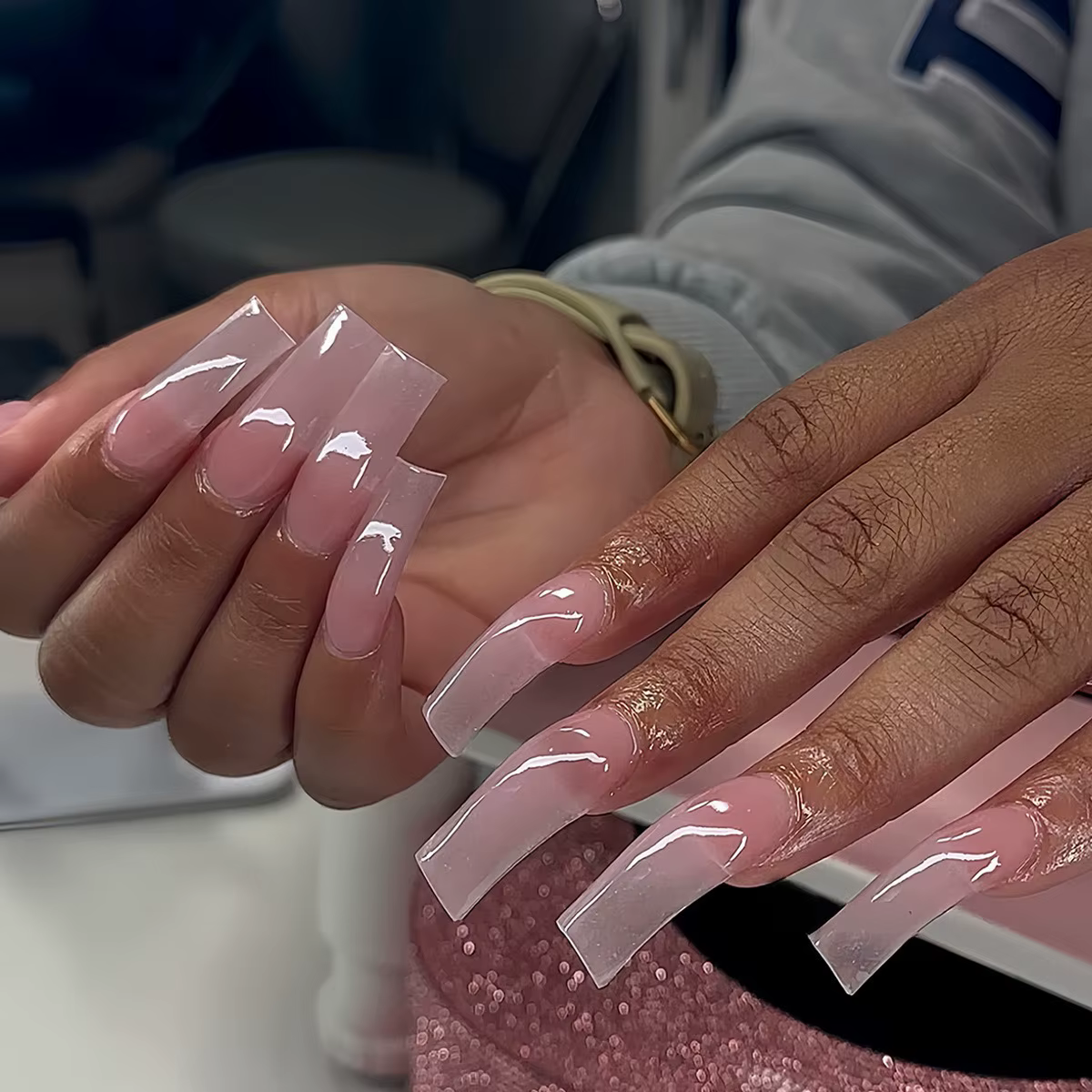 20 pièces mode courbe carré faux ongles Art Simple blanc français longs
