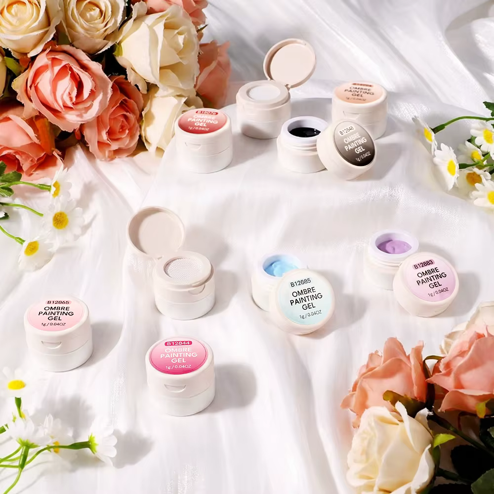 Gel à ongles coussiné, gel UV pour ongles à dégradé blush