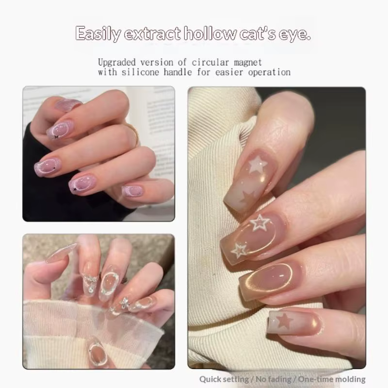Gel Polish Effet Trou Noir Magnétique Œil de Chat Creux Nouvelle Formule Ultra-Puissante Séchage Rapide en 3 Secondes pour Manucure DIY