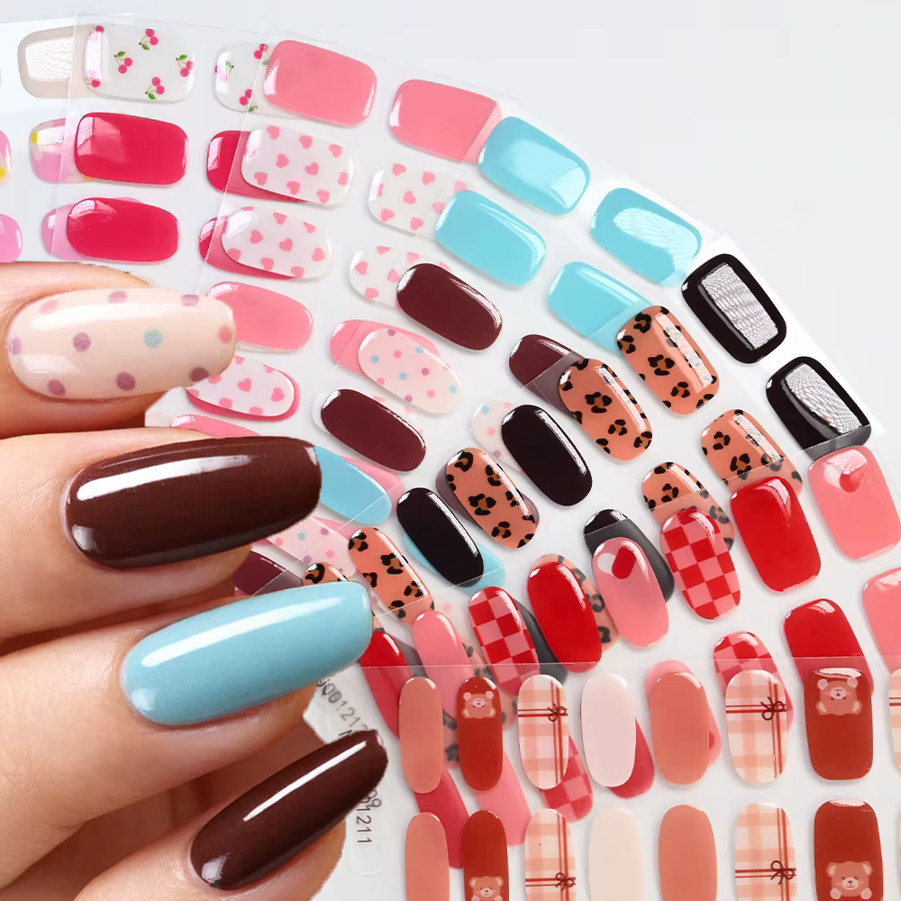 Autocollants semi-durcis en gel UV pour ongles
