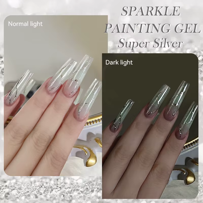 BORN PRETTY 5ml Super or Rose or argent paillettes brillant scintillant français Semi Permanent manucure peinture à ongles Gel UV