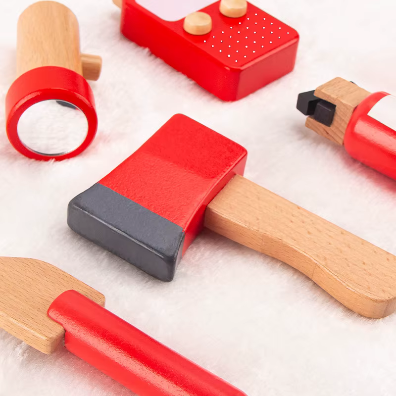Outil de Simulation en bois pour enfants, ensemble de sacs de taille de pompier, jeu de rôle, jouets éducatifs pour enfants de 3 à 6 ans