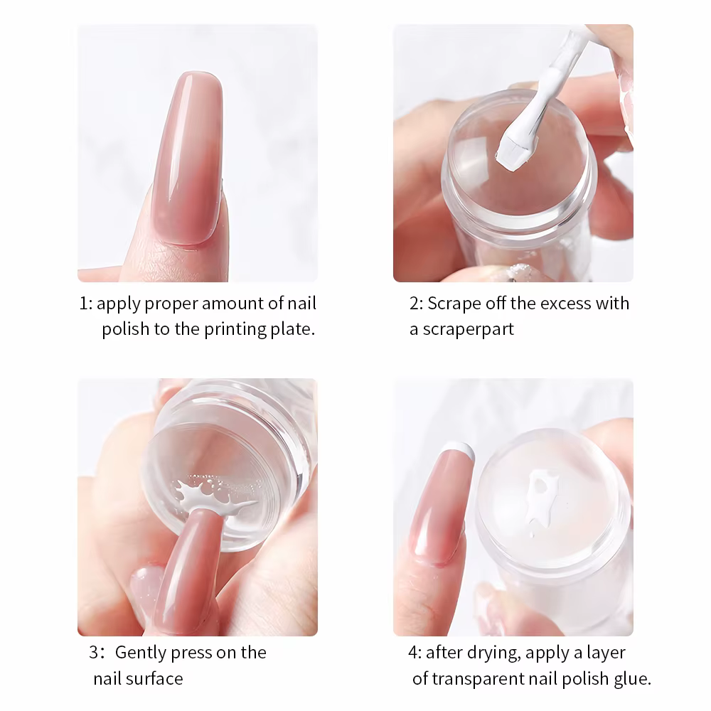 Plaques d'estampage carrées en Silicone pour Nail Art