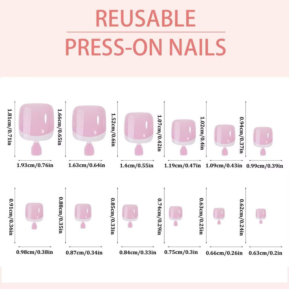 Lot de 120 faux ongles de luxe chic à bout français