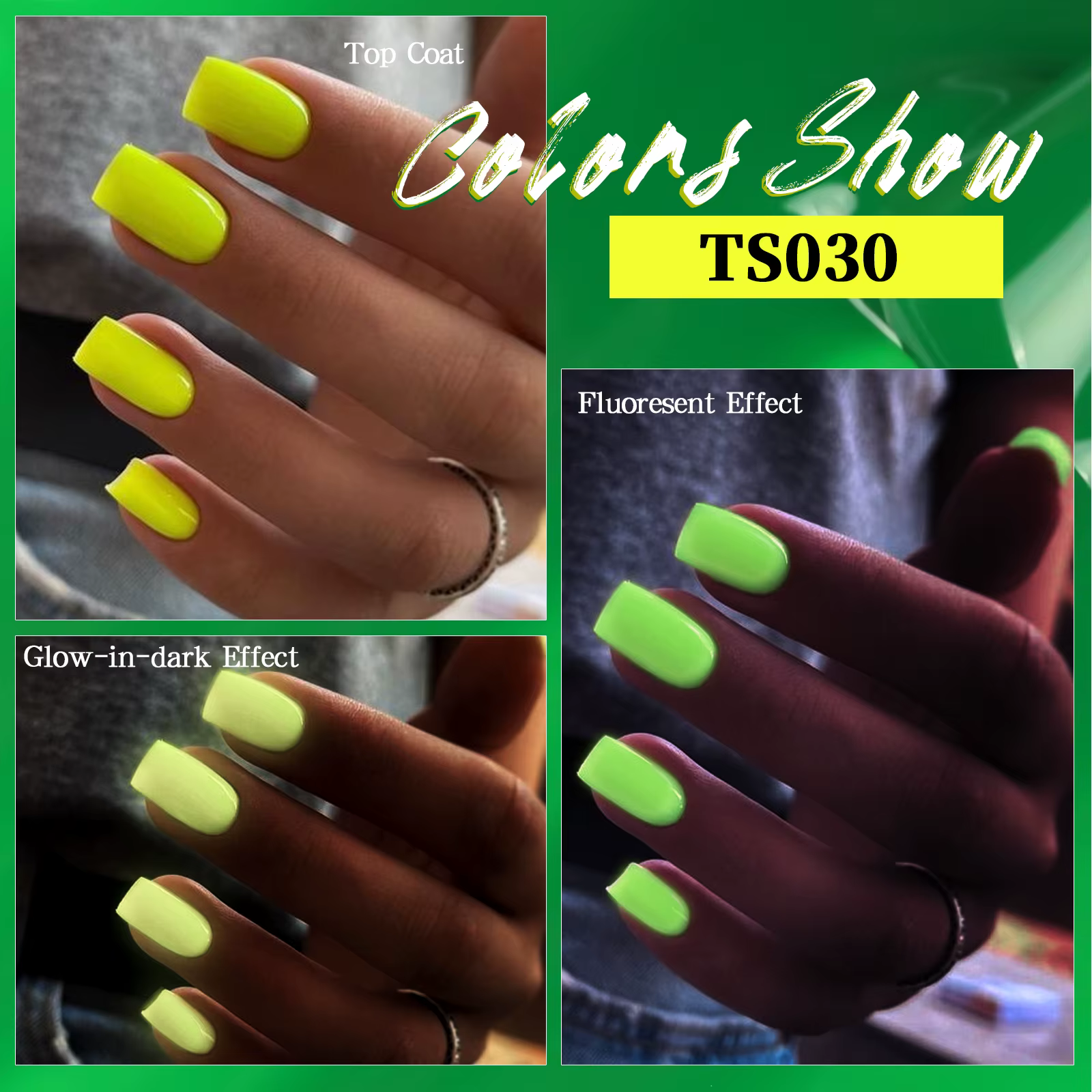 Vernis à ongles Gel Fluorescent néon qui brille dans la nuit