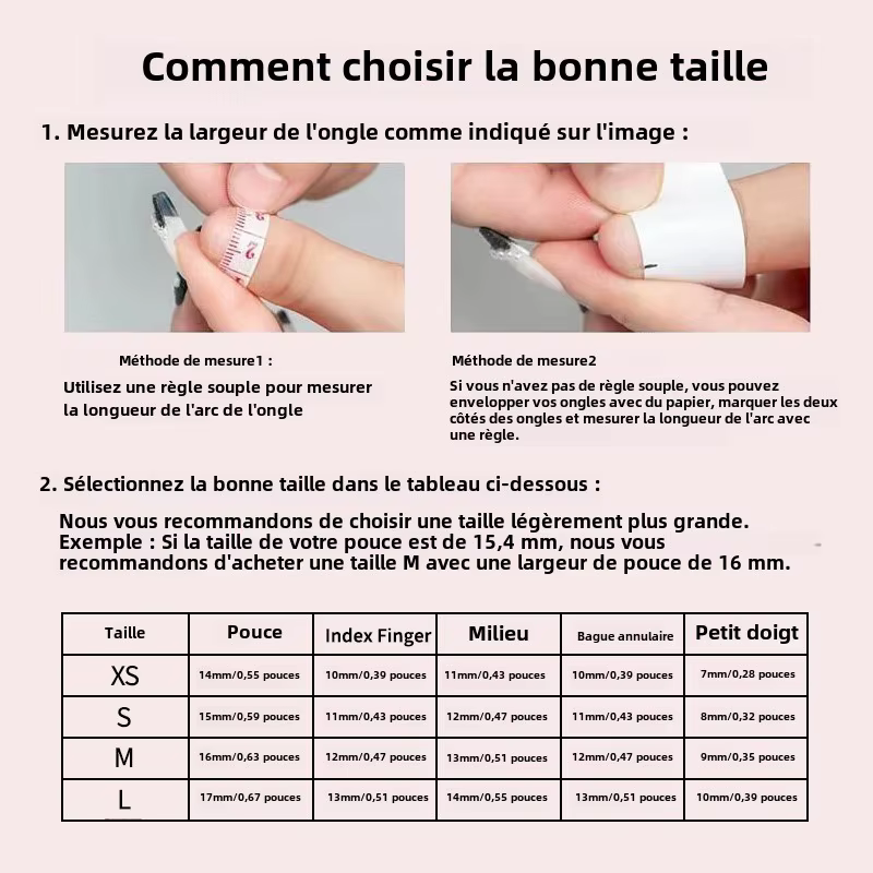 Faux ongles à presser longs et ovales