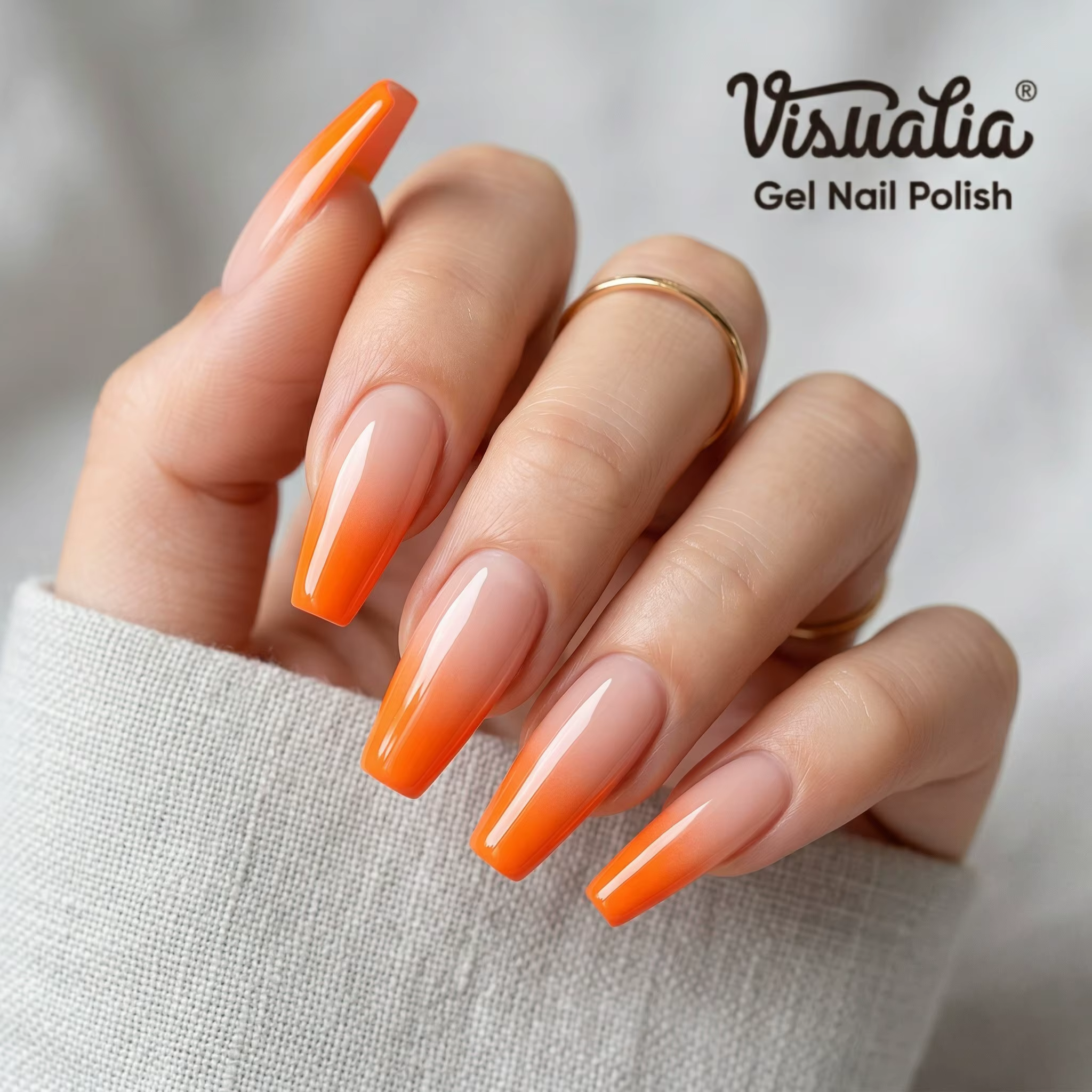 Orange monocolore - vernis à ongles gel