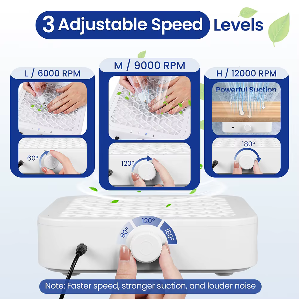 Aspirateur à ongles puissant 12000 tr/min sans balais