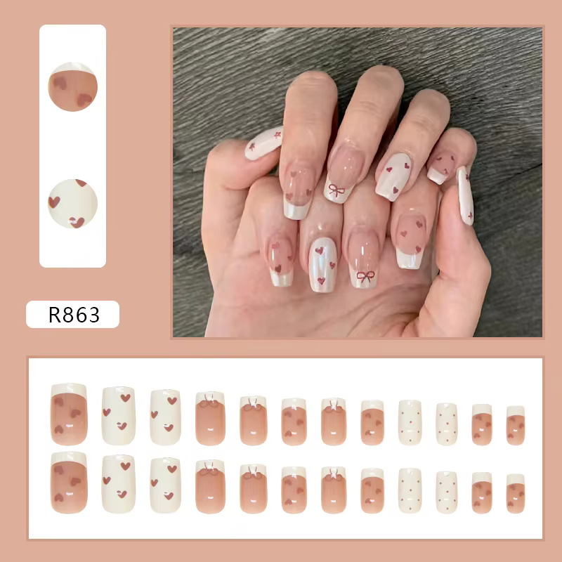 Faux ongles courts à presser style ballet