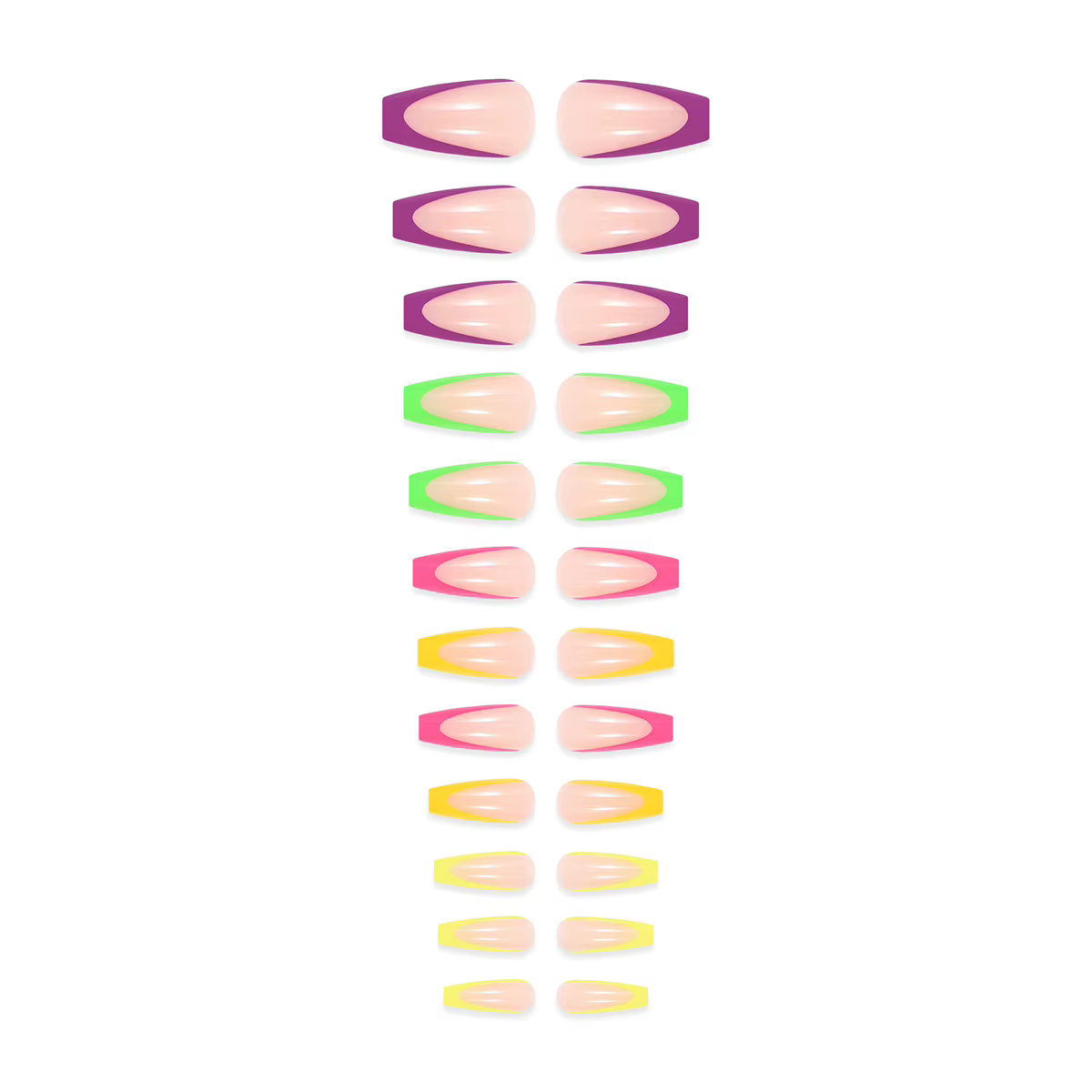 Bâtons de colle simples portables sur faux ongles presse française colorée sur N64 avec motifs longue tête carrée