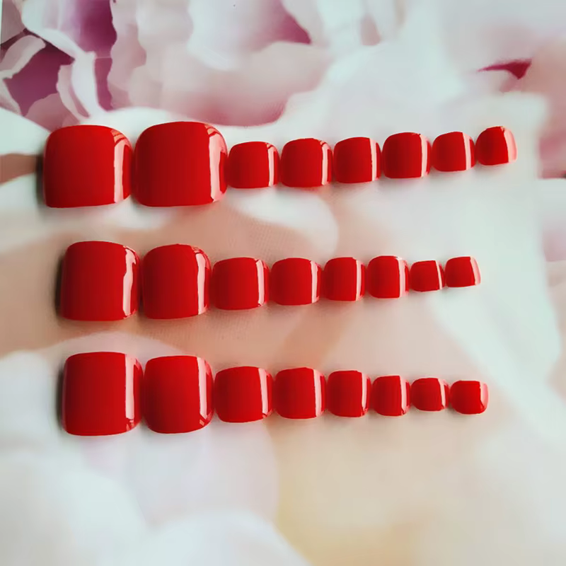 Faux Ongles de Forme Courte et Plate