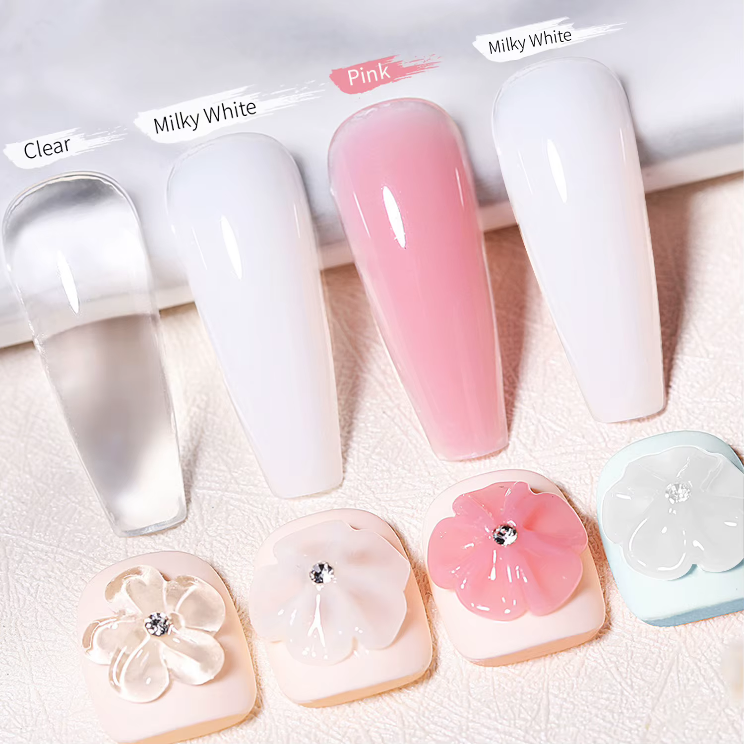 1 pot de 15 ml de gel à ongles 3D pour modelage floral