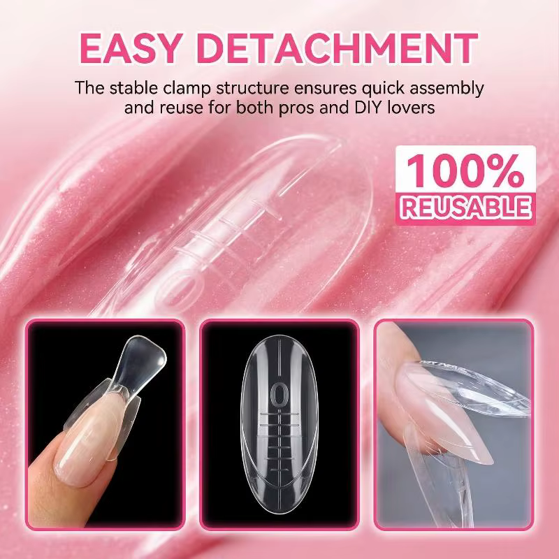 Formes d'ongles cercueil double système pour extension sandwich