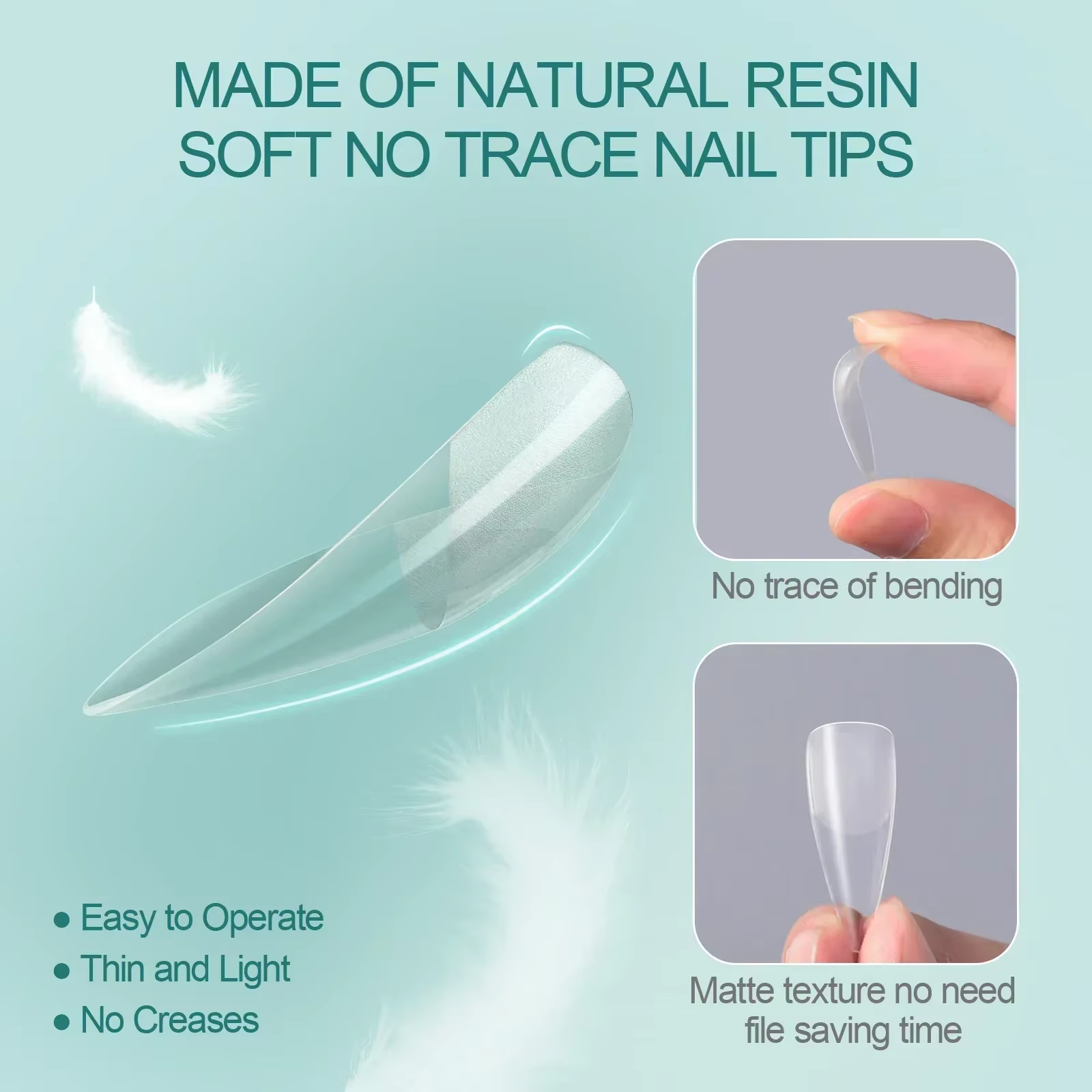 Nailpop 120 pièces ongles acryliques fausse Capsule courte cercueil d'amande carré Extension d'ongle artificiel pointes de Gel souple accessoires outils