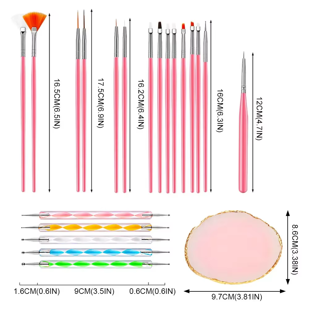 Palette et brosse pour Nail Art