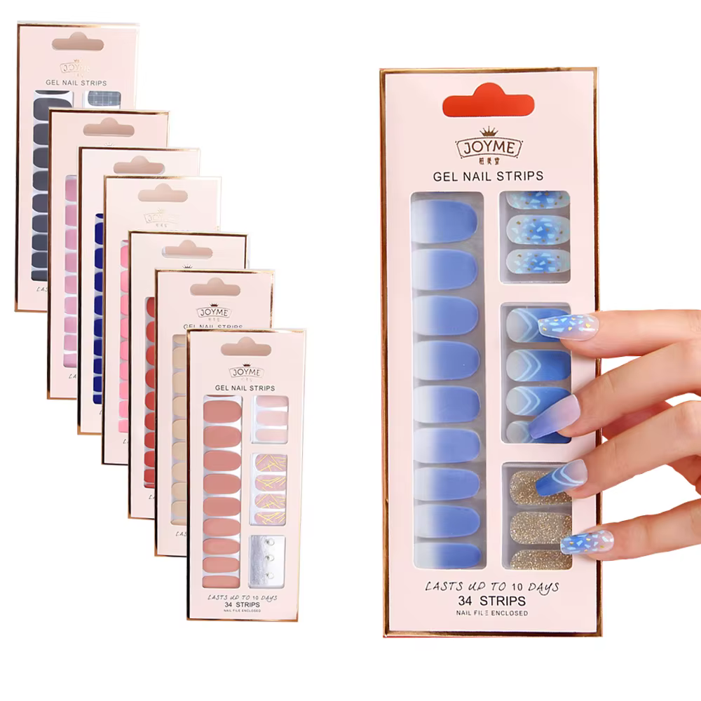 30/34 autocollants pour ongles en gel DIY sans UV