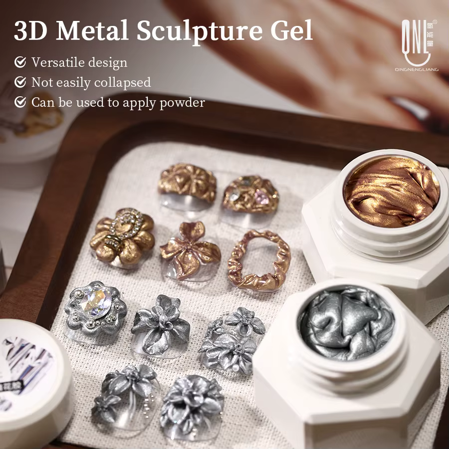 Gel de modelage 3D en métal pour ongles