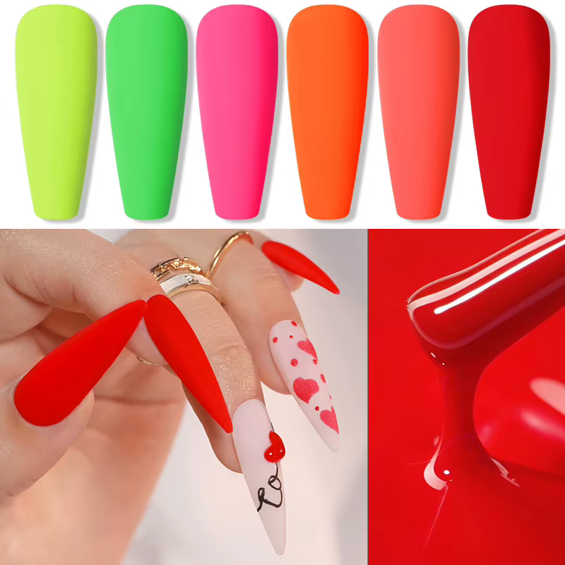 AWStorG 5ml One Stroke Neon Gel Nail Polish Bright Blue Green Purple Red Yellow Orange Soak Off UV LED