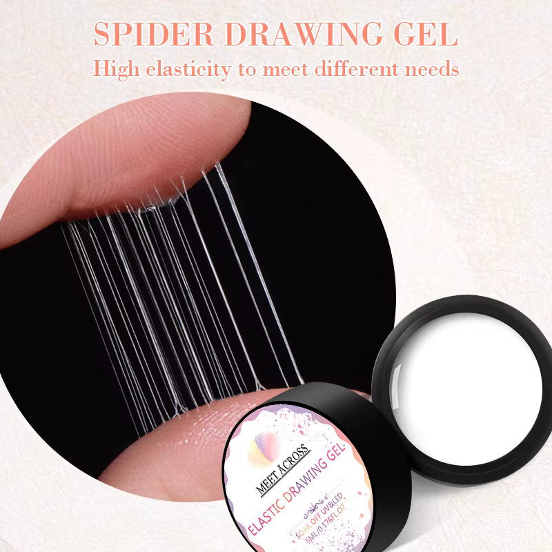 1 - 5pcs / Set 7ml brossé gel vernis à ongles noir et blanc spider web gel Nail Art Design UV peinture Eyeliner gel