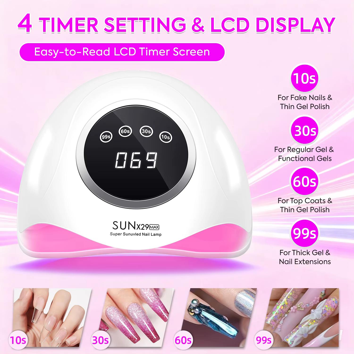 380W professionnel UV LED lampe à ongles pour séchage rapide Gel vernis