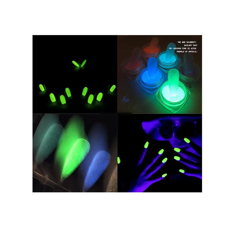 6 Couleurs Halloween Phxing ou Shoous Nail Glitter Poudre net1-2gWhite Clip Glow-In-Dark