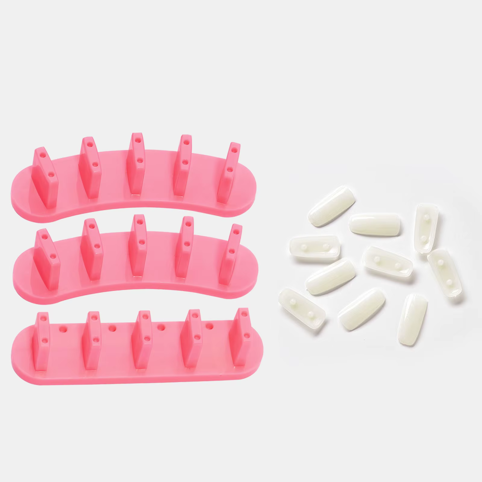 Présentoir à ongles avec embouts de pratique à clipser et base amovible