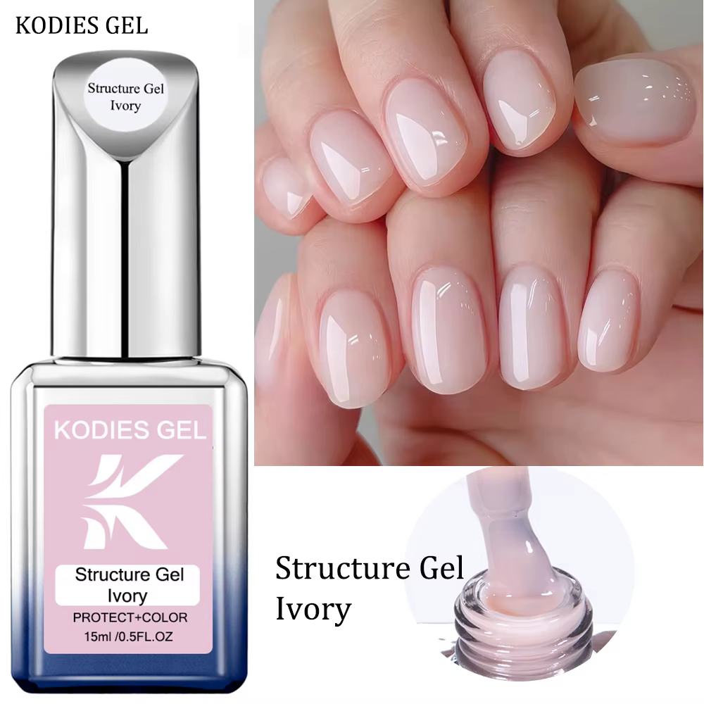 KODIES GEL Structure Base en caoutchouc Gel vernis à ongles ivoire Beige
