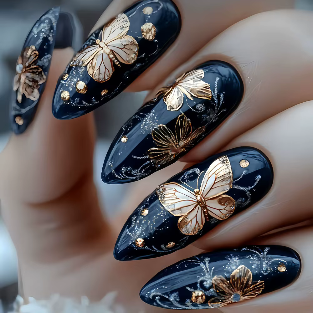 Faux ongles portables en forme d'amande