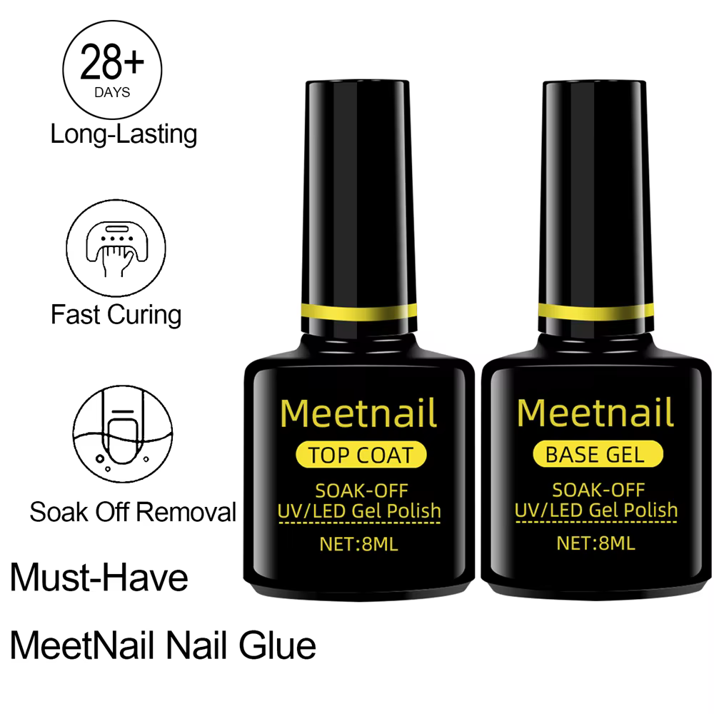 Lot de 2 vernis gel UV (base et top coat) sans résidu