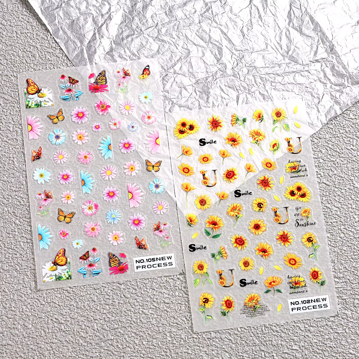 Autocollants pour ongles petite abeille et tournesol