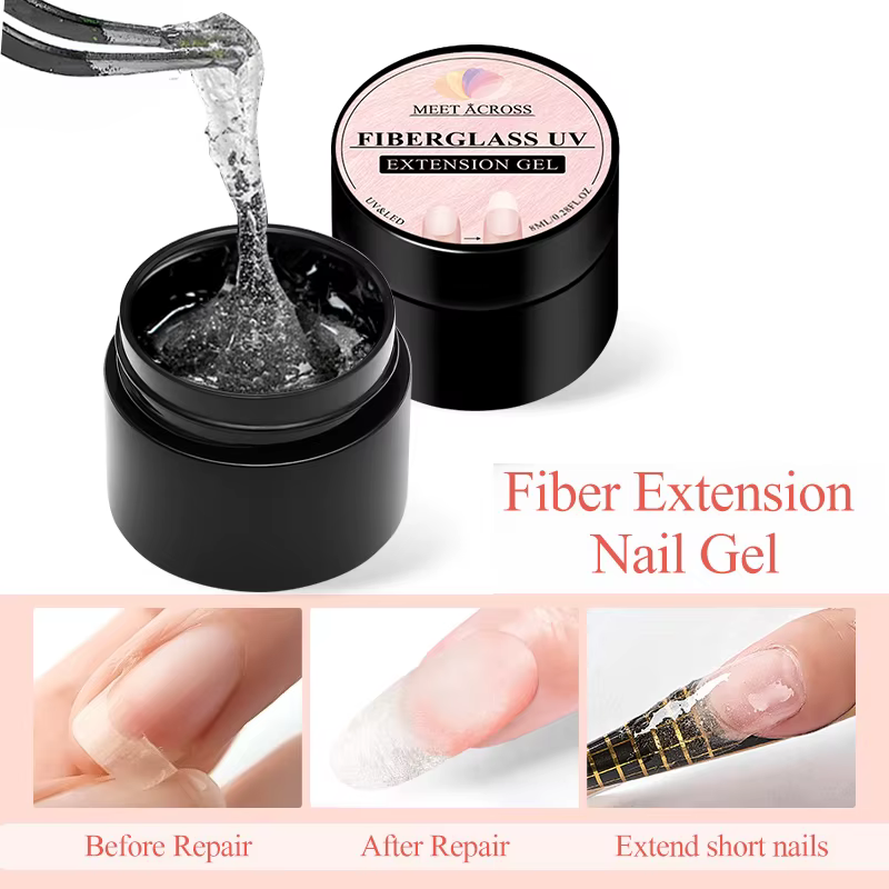 Gel de construction UV rapide en fibre de verre pour ongles