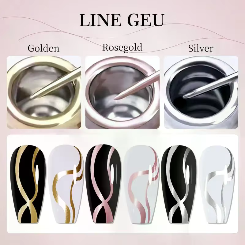 Vernis à ongles gel métallique doré argenté