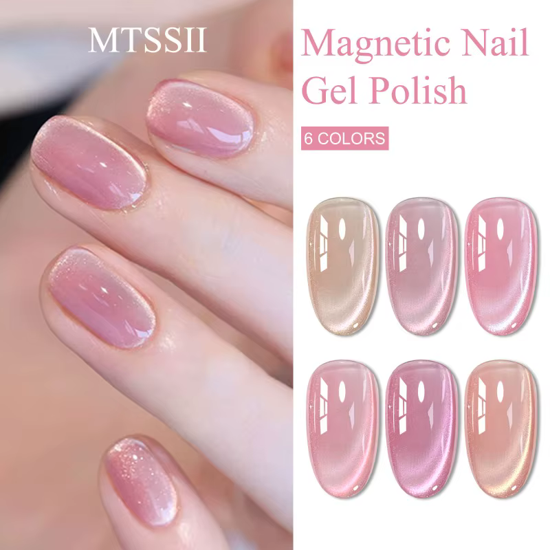 7 pièces brillant chat magnétique Gel vernis à ongles ensemble avec tige
