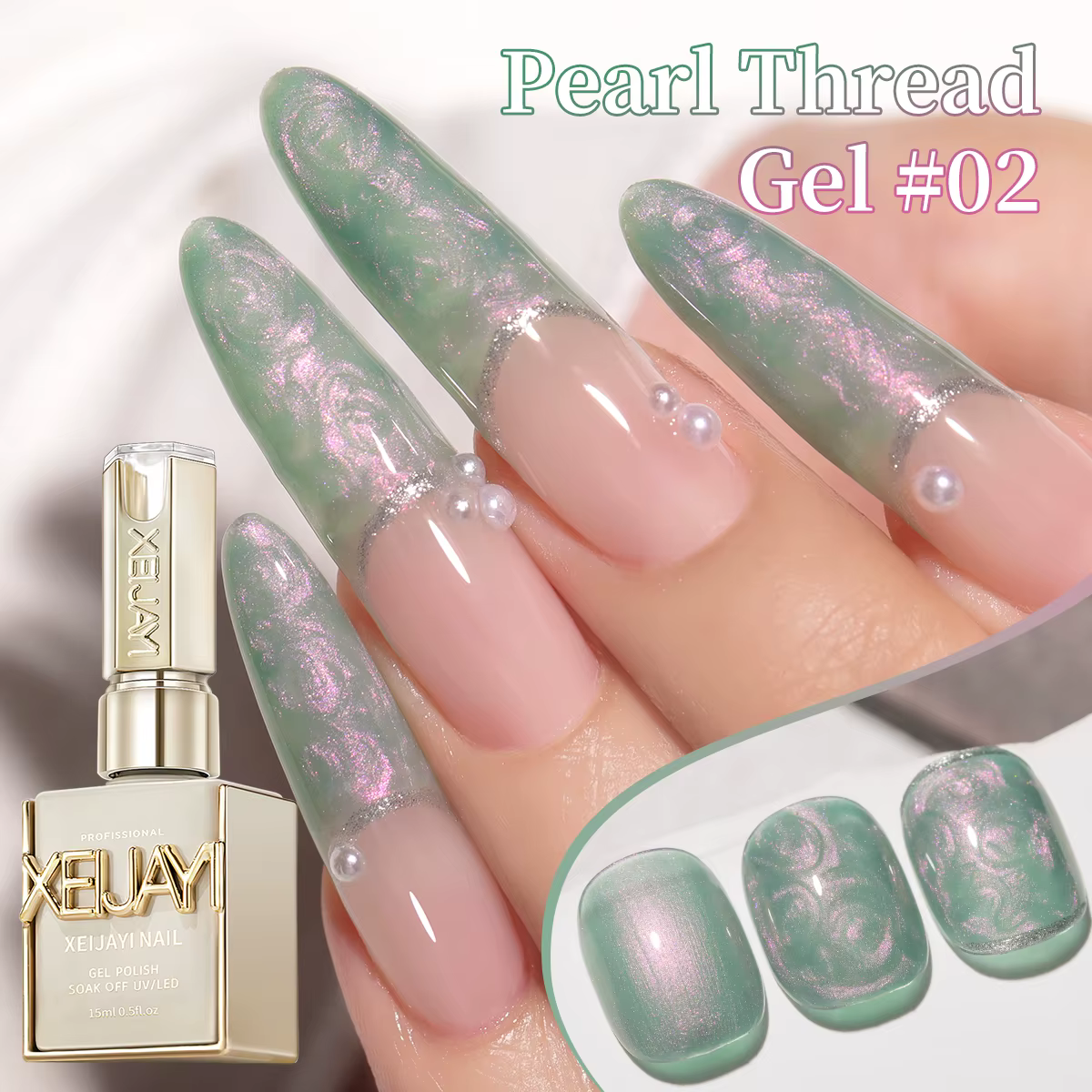 Vernis à ongles Gel à fil blanc perle 15ML