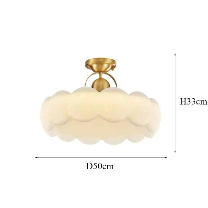 Plafonnier rond crème française moderne pour chambre à coucher, mignon, décoration de maison, luminaire suspendu pour chambre d'enfant, étude