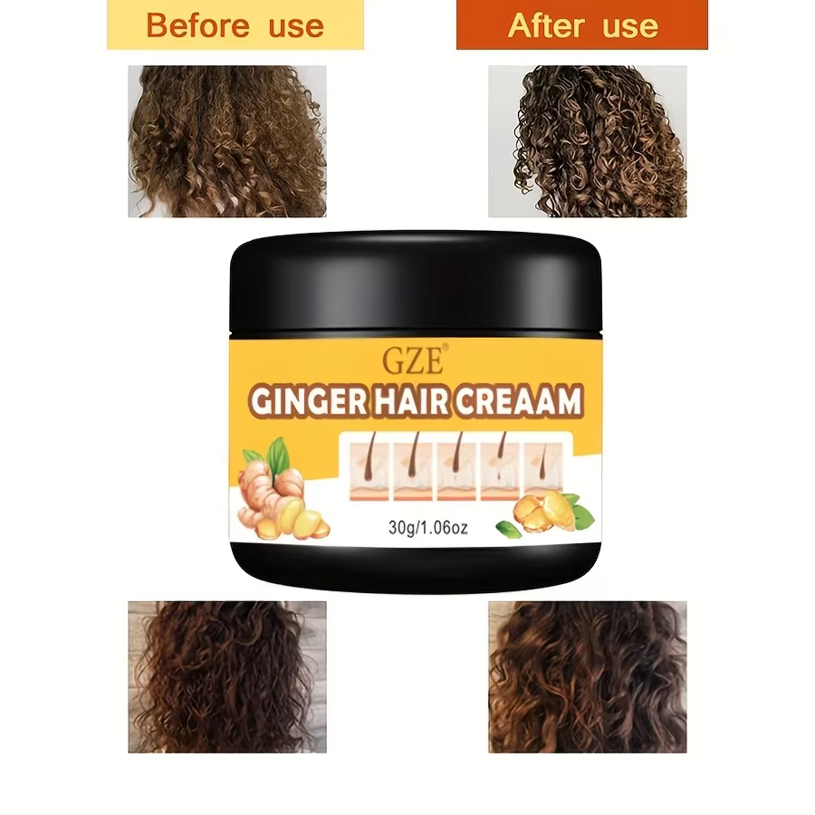 GZE GINGER crème capillaire gingembre cheveux renforce crème hydratante cuir chevelu Massage soin des cheveux sérum revitalisant