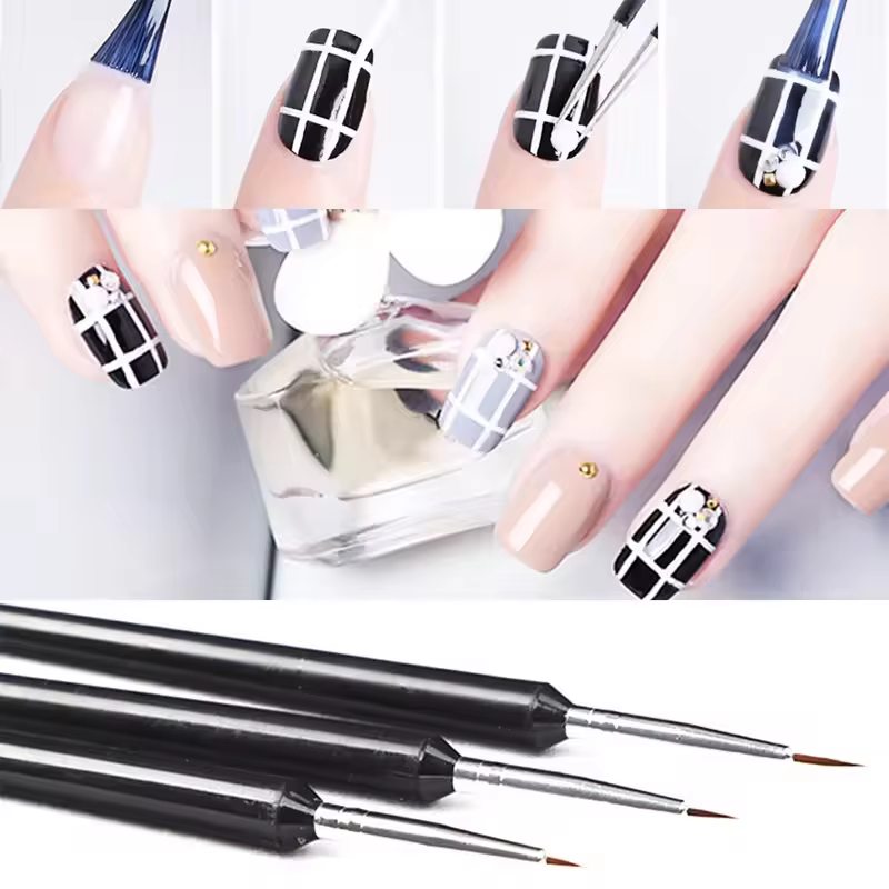 LULAA – ensemble de 3 pinceaux pour nail art