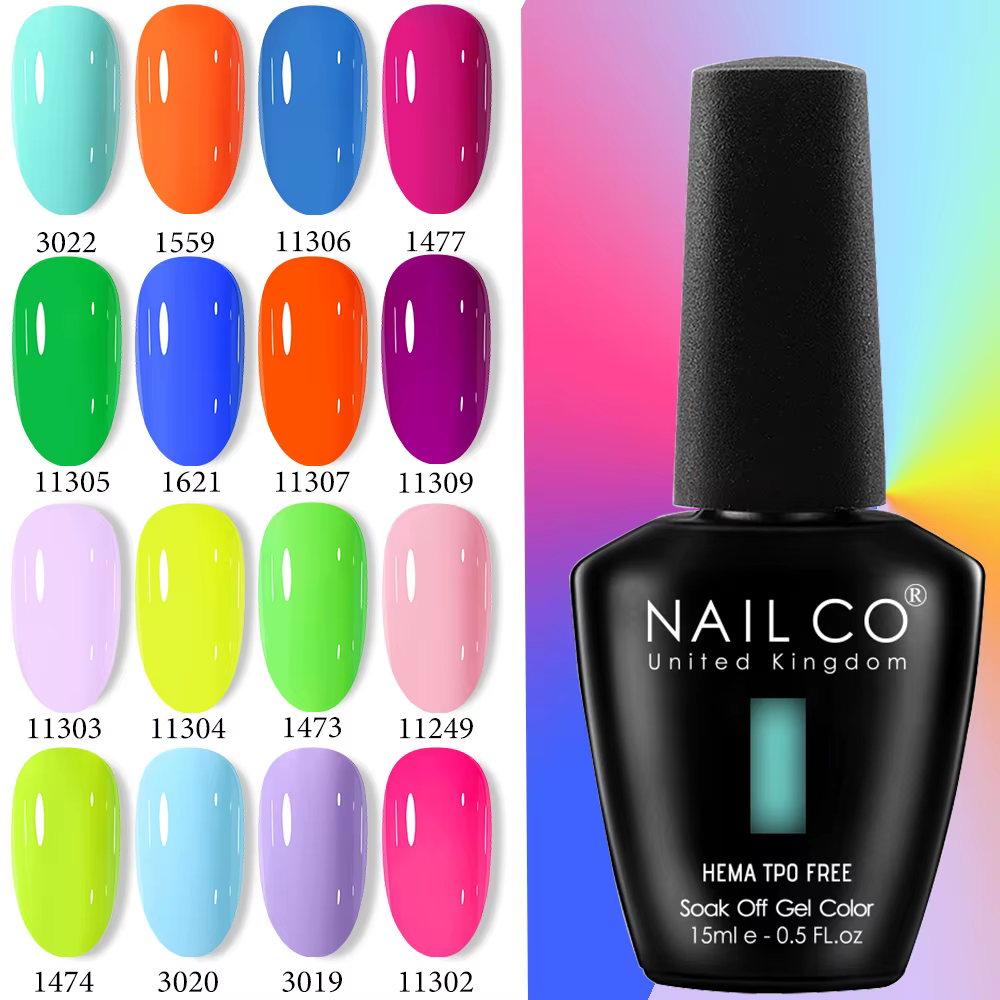 NAILCO 15ml Vernis Semi-Permanent UV Gel Couleurs pour Ongles Manucure Nail Art TOP BASE