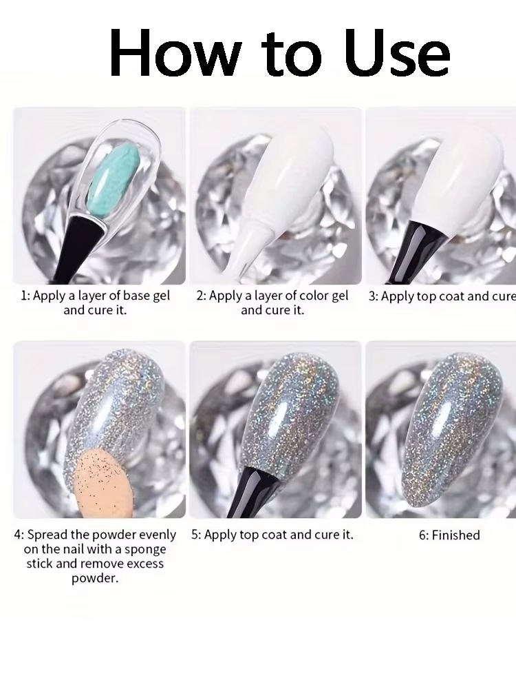 1/6 pièce de poudre à ongles Opal Flower