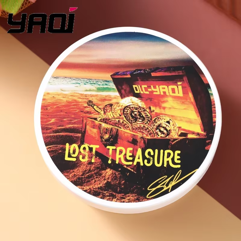 Savon à raser artisanal YAQI Lost Treasure 2026 pour hommes 170g – Mousse artisanale qui adoucit la barbe pour un rasage en douceur – Essentiels de toilettage