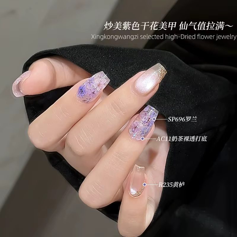 1 boîte de mini fleurs séchées véritables pour la décoration d'ongles