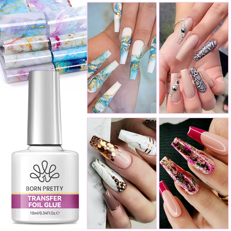 BORN PRETTY 10ml Gel Vernis à Ongles Semi-Permanent Effet Feuille de Transfert pour Autocollant Adhésif