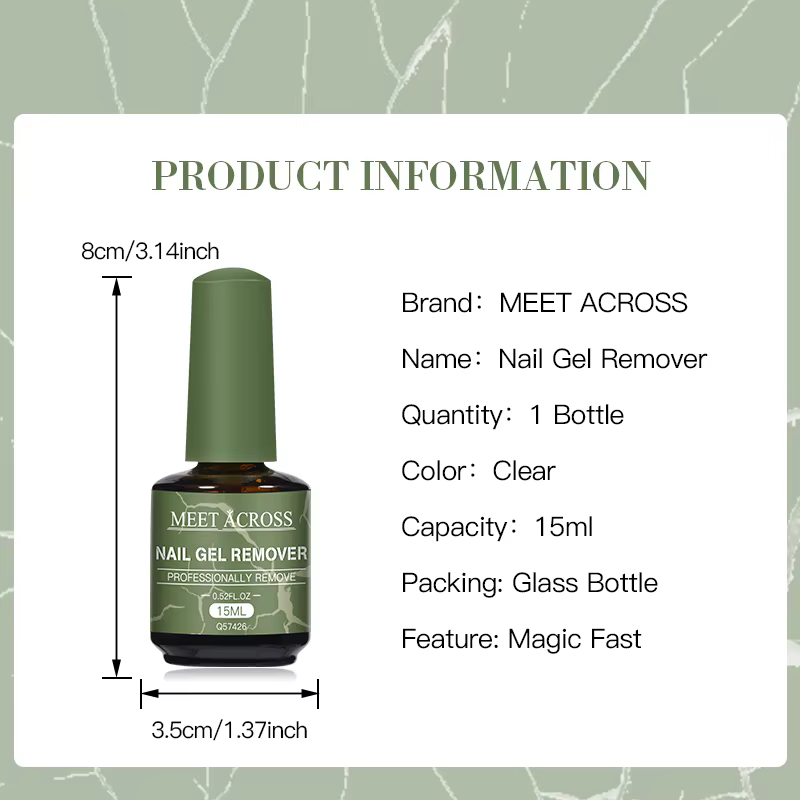 1/4 bouteille de vernis à ongles dissolvant de Gel à tremper 3 Minutes élimine rapidement et facilement