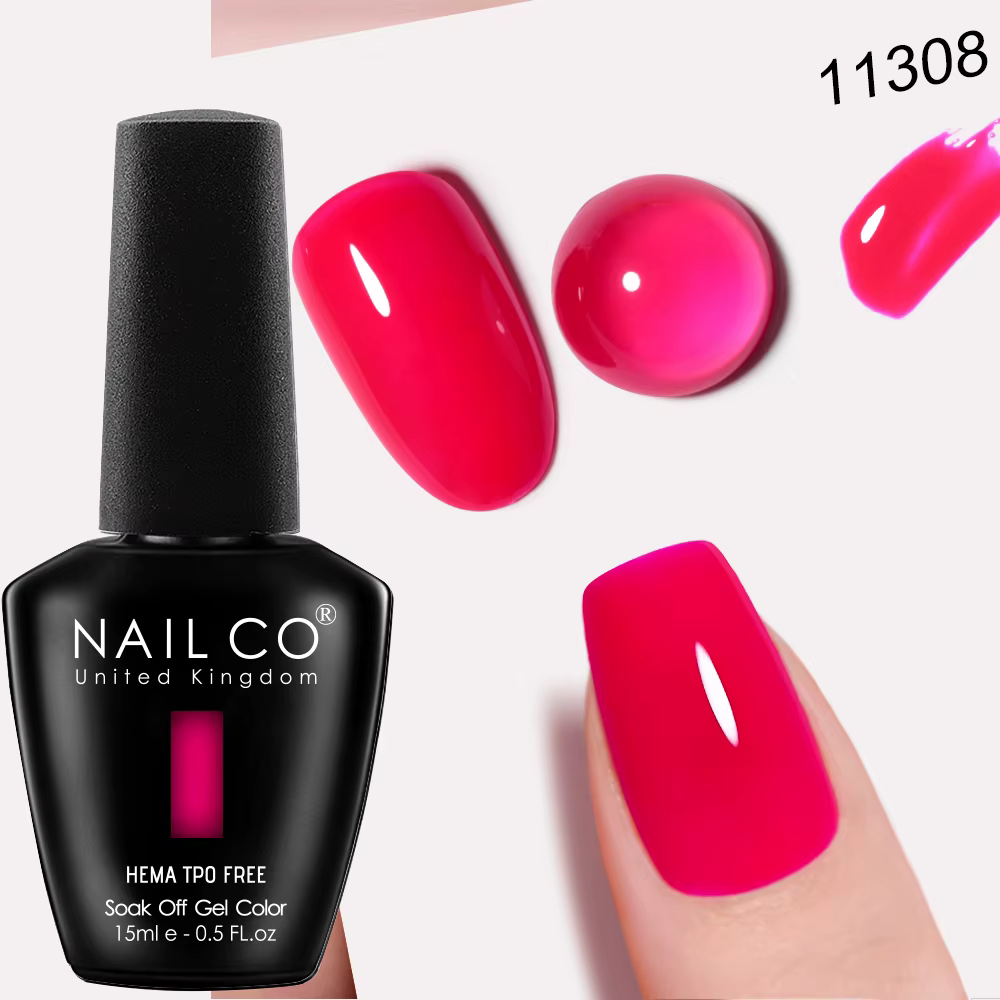 NAILCO 15ml Vernis Semi-Permanent UV Gel Couleurs pour Ongles Manucure Nail Art TOP BASE