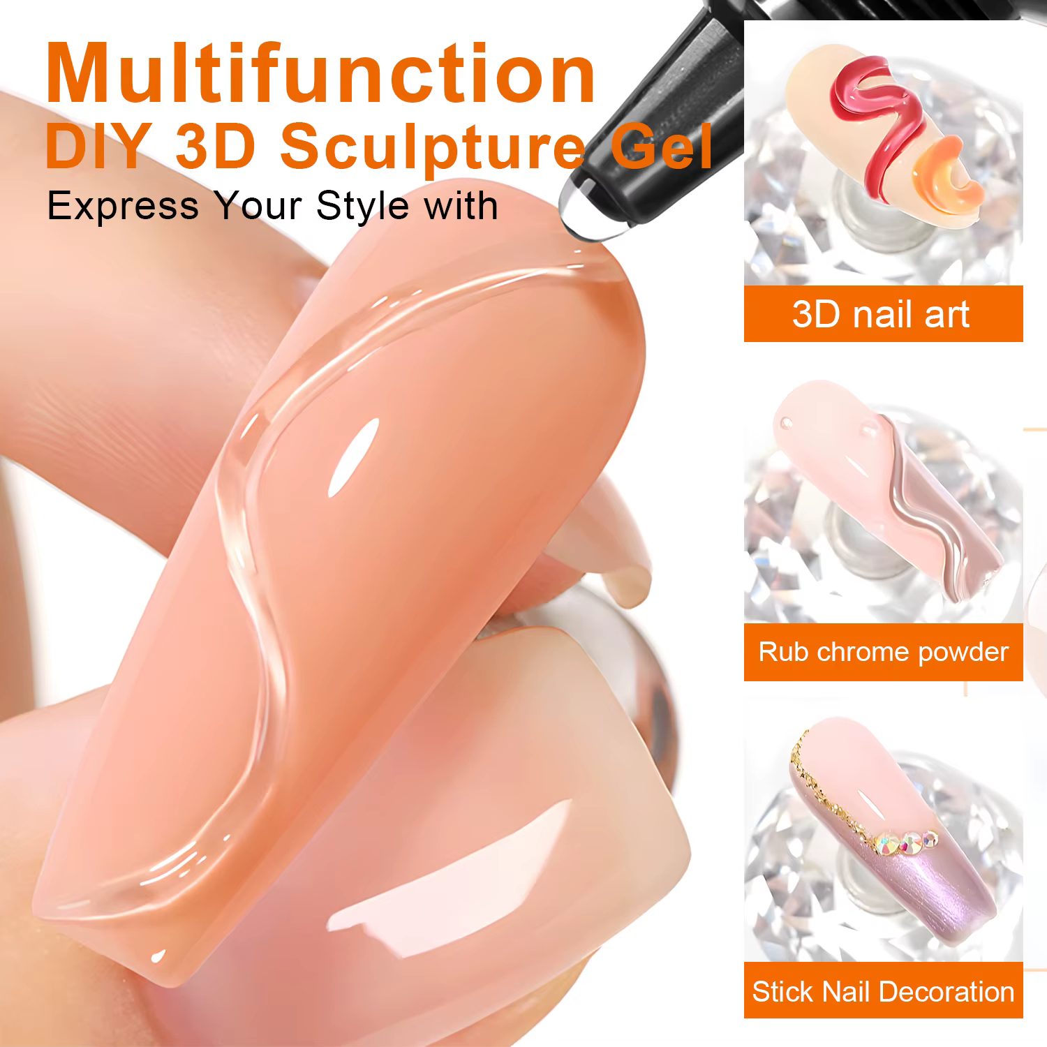 Gel d'art d'ongle 3D 10ml-designs de bricolage