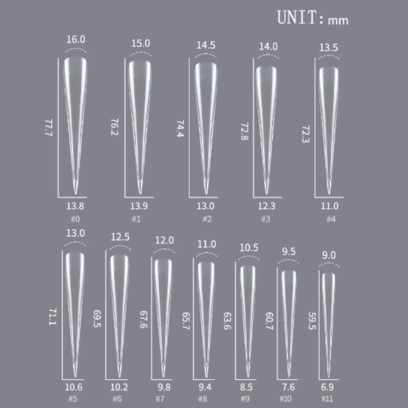 Embouts d'ongles artistiques à pointes Extra longues pour Salon