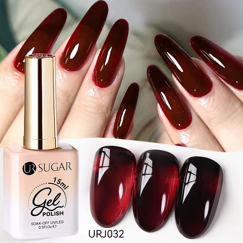 UR SUGAR 15ml vin cerise rouge gelée Gel vernis à ongles noël
