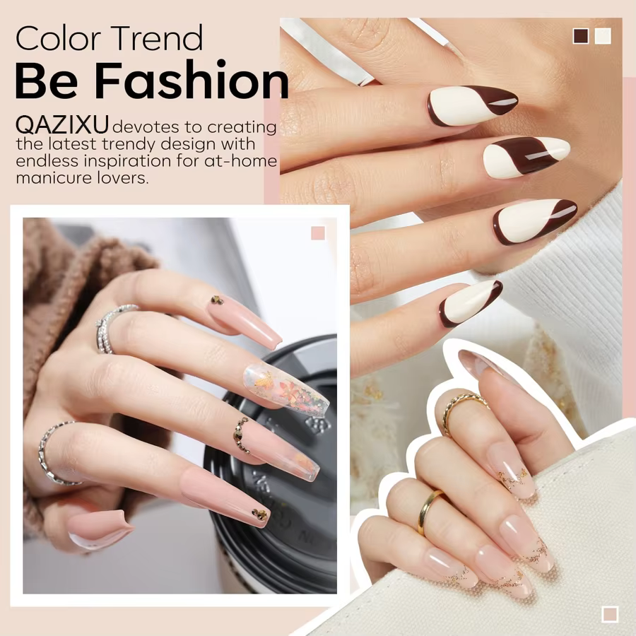 Lot de 6 vernis à ongles en gel couleur thé au lait