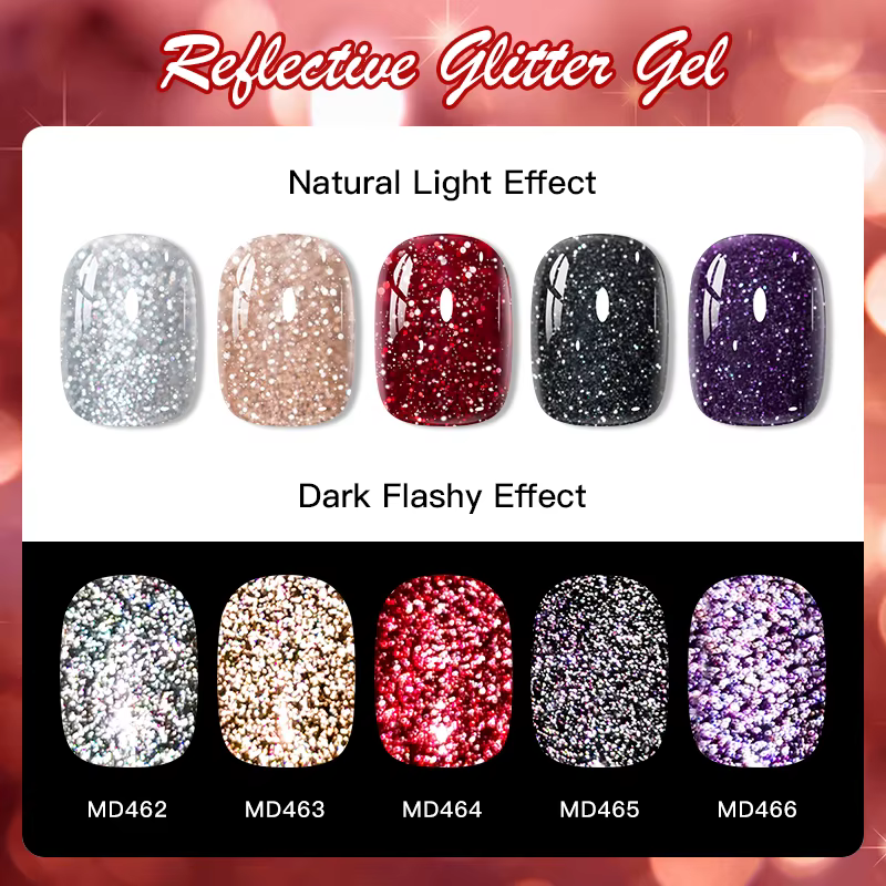 Vernis à ongles gel réfléchissant argenté 8ml
